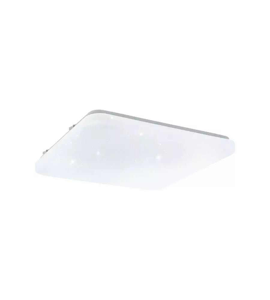 Plafoniera led da interno eglo "frania-s" bianco quadrata effetto stellato 4000k 33x33cm